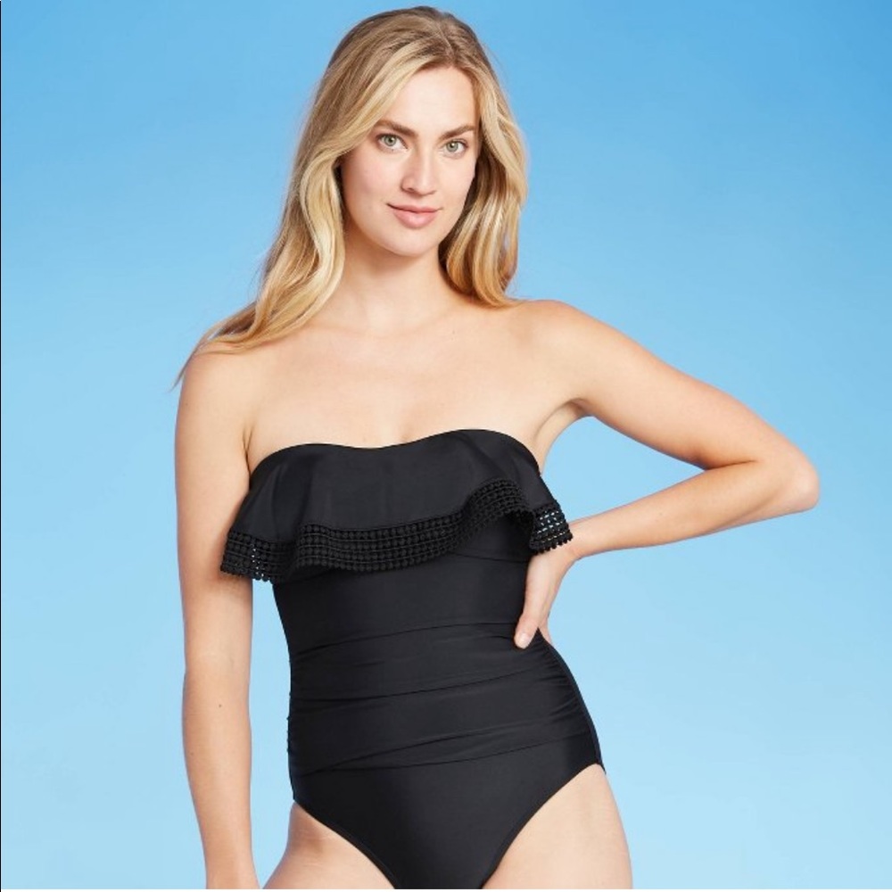 Kona Sol Target Crotchet Flounce Bandeau Swim M